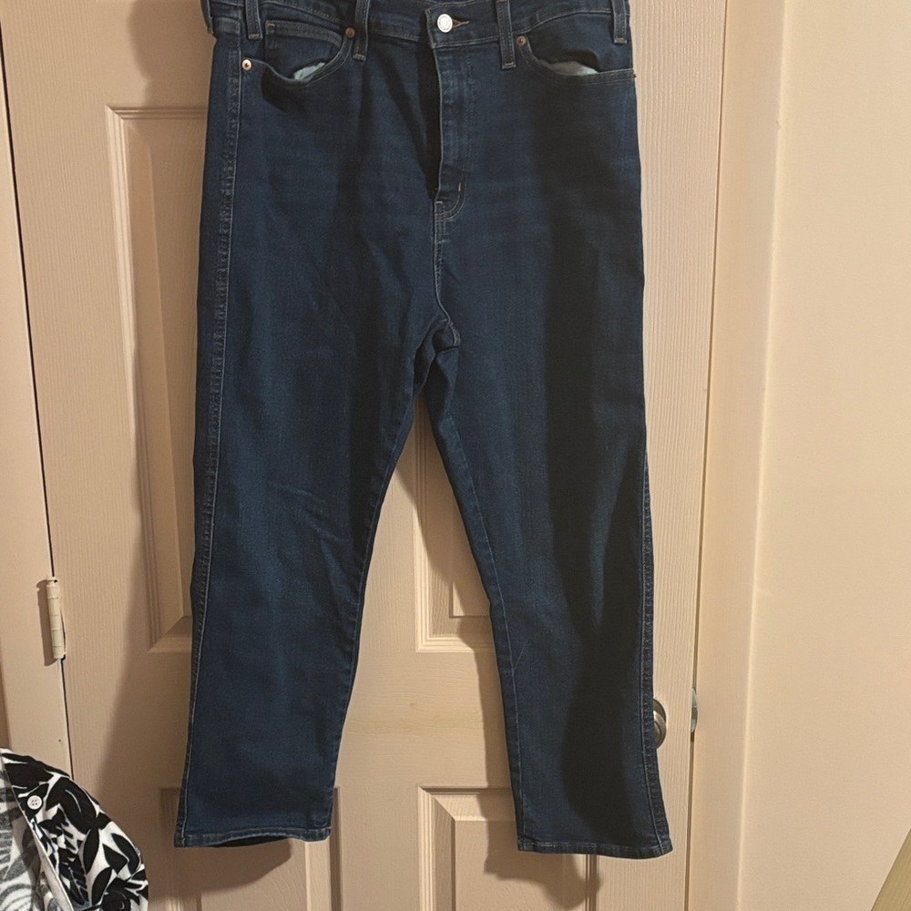 Signature by Levi Strauss High Rise Straight Jeans - Dark Blue